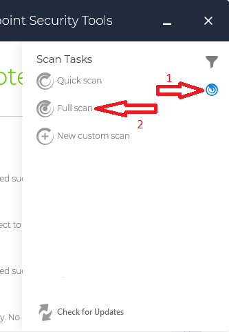 Scan Tasks Menu